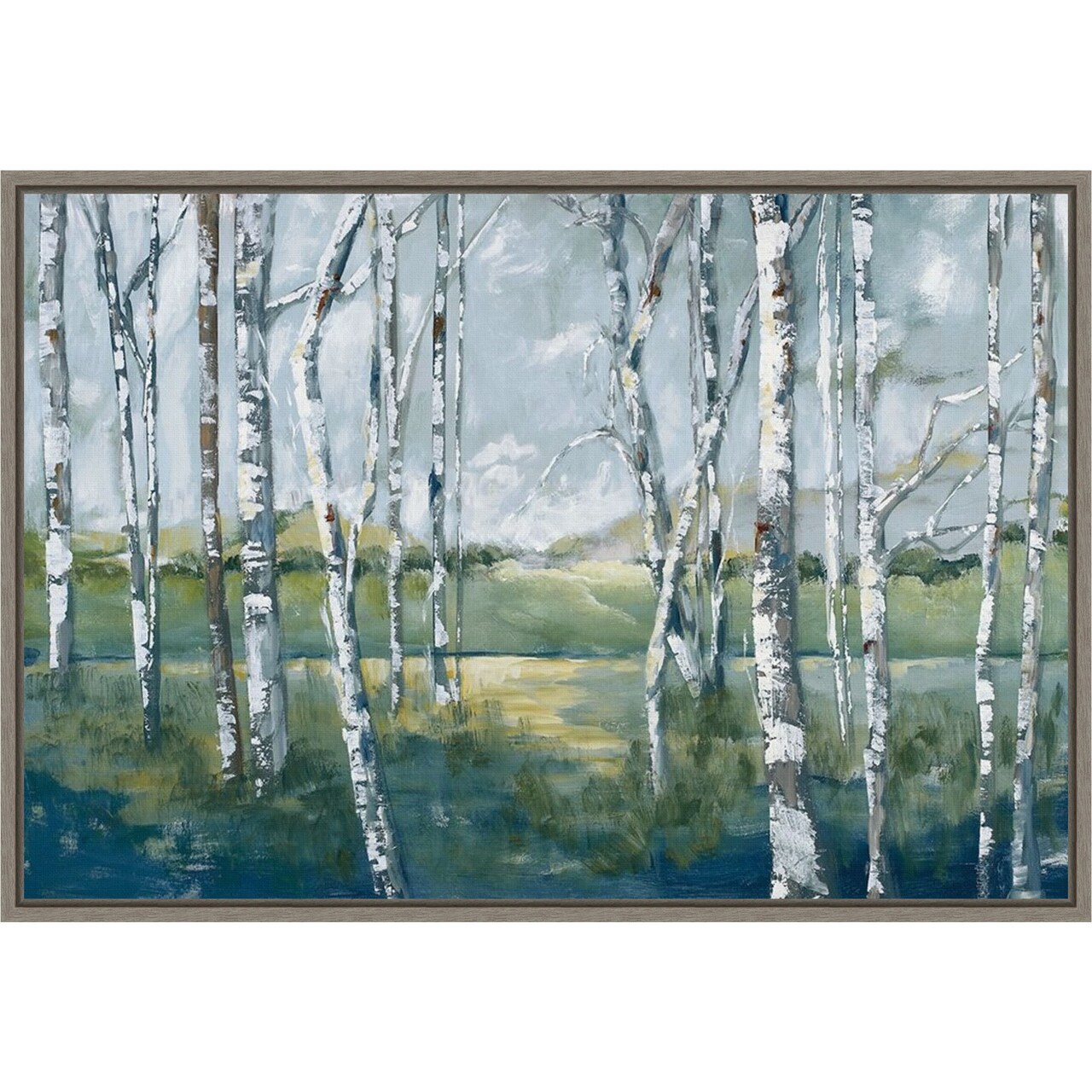 Woodland Magic by Mary Parker Buckley 23-in. W x 16-in. H. Canvas Wall Art Print Framed in Grey